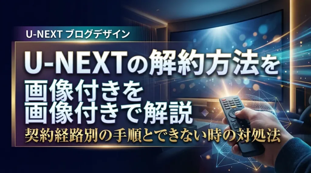 U-NEXTの解約方法を画像付きで解説｜契約経路別の手順とできない時の対処法