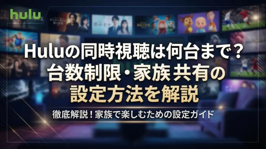 Huluの同時視聴は何台まで？台数制限・家族共有の設定方法を解説