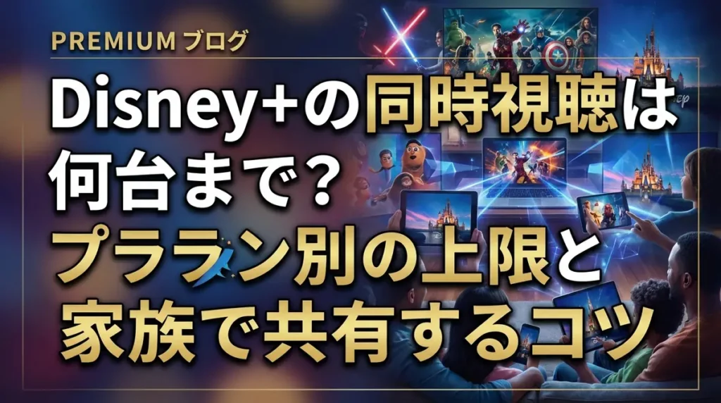 Disney+の同時視聴は何台まで？プラン別の上限と家族で共有するコツ
