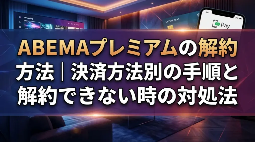 ABEMAプレミアムの解約方法｜決済方法別の手順と解約できない時の対処法