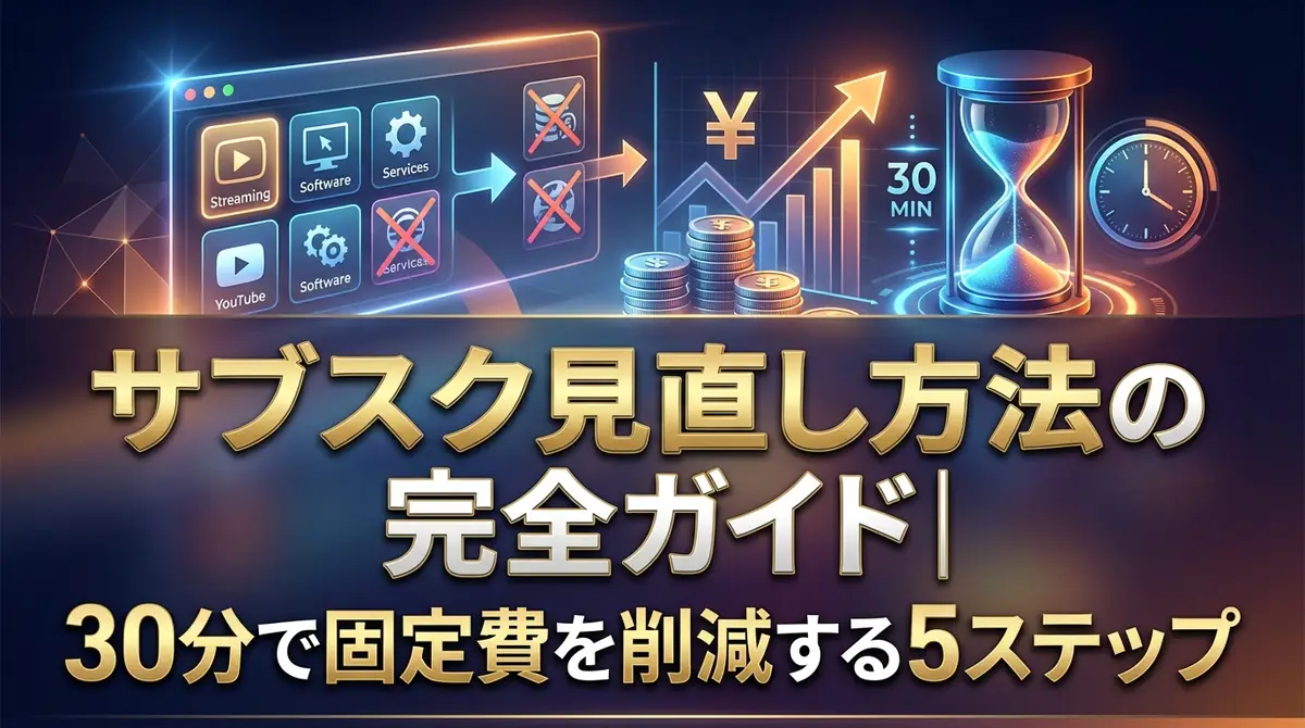 サブスク見直し方法の完全ガイド｜30分で固定費を削減する5ステップ